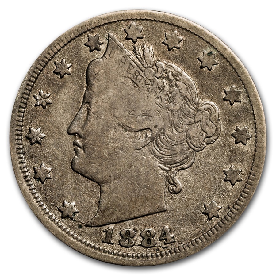 1884 Liberty Head V Nickel Fine