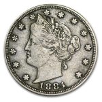 1884 Liberty Head V Nickel VF