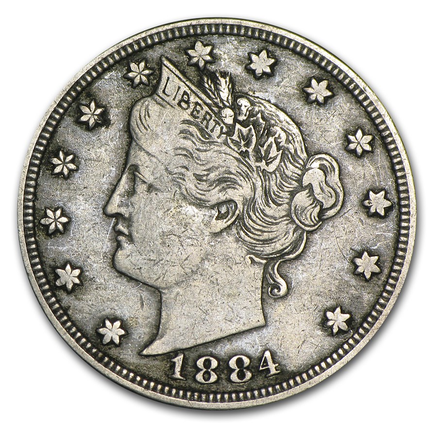 1884 Liberty Head V Nickel VF