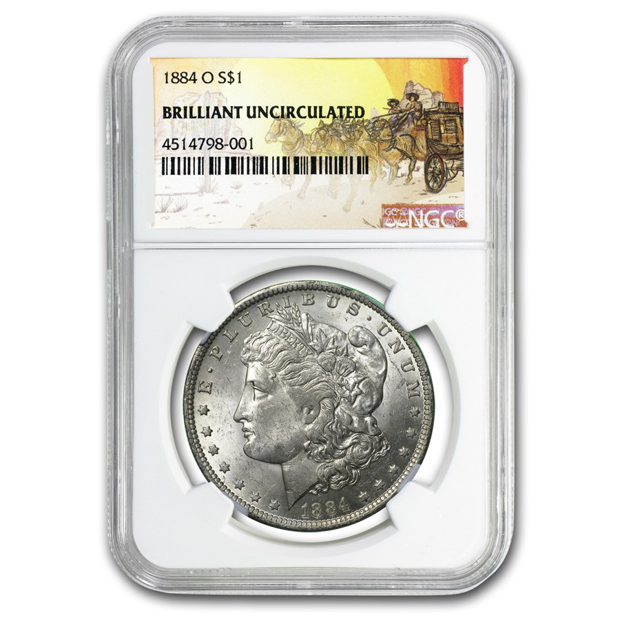 1884-O Stage Coach Morgan Dollar BU NGC