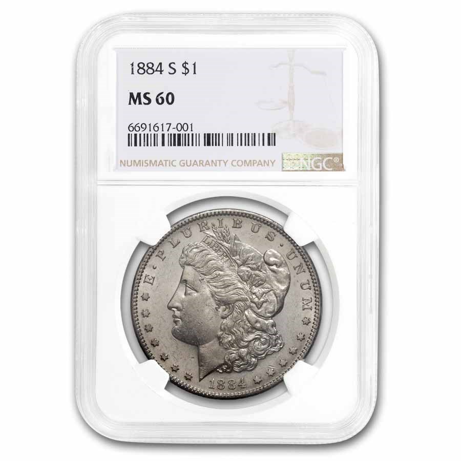 1884-S Morgan Dollar MS-60 NGC