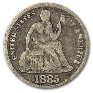 1885 Liberty Seated Dime VG