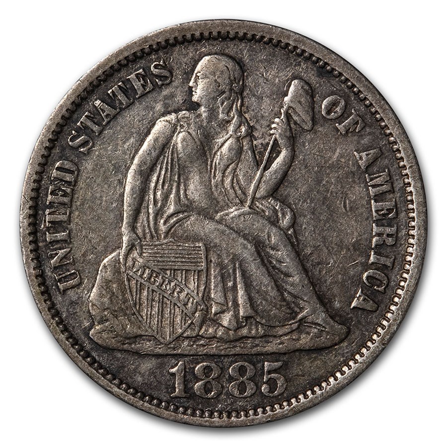 1885 Liberty Seated Dime XF