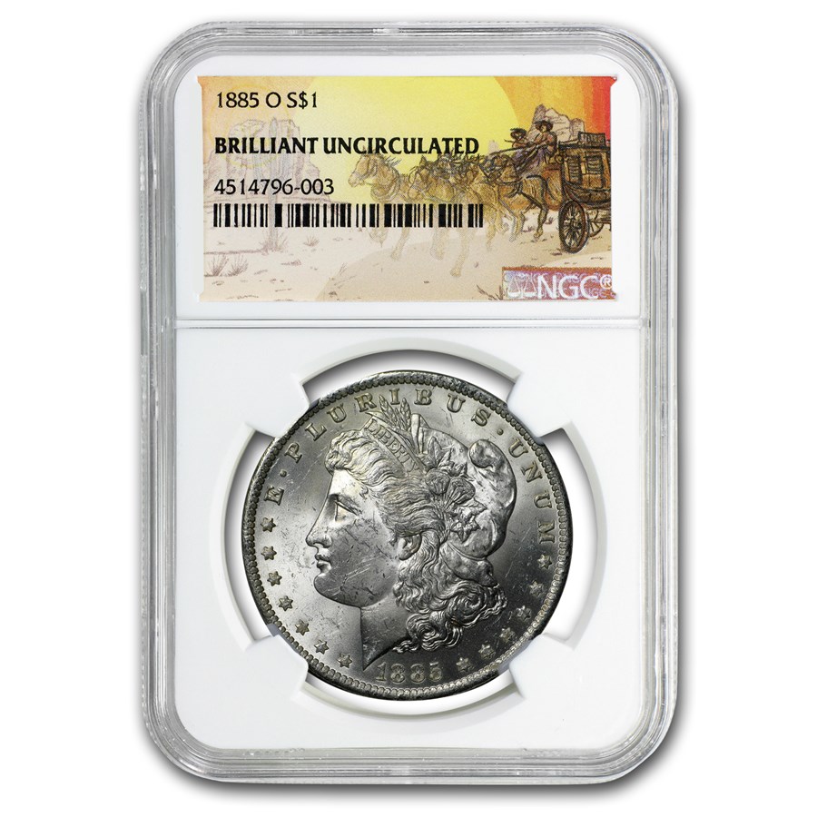 1885-O Stage Coach Morgan Dollar BU NGC