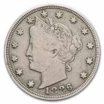 1886 Liberty Head V Nickel VF