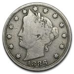 1886 Liberty Head V Nickel VG