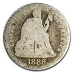 1886 Liberty Seated Dime AG