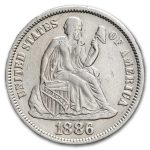1886 Liberty Seated Dime AU