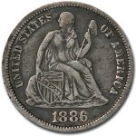 1886 Liberty Seated Dime XF