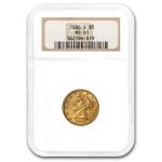 1886-S $5 Liberty Gold Half Eagle MS-61 NGC