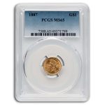 1887 $1 Indian Head Gold MS-65 PCGS