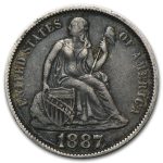 1887 Liberty Seated Dime XF