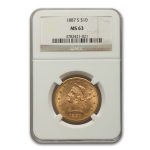 1887-S $10 Liberty Gold Eagle MS-63 NGC