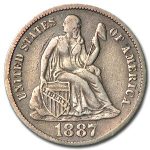 1887-S Liberty Seated Dime XF