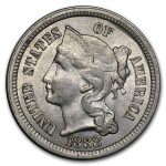 1888 3 Cent Nickel AU