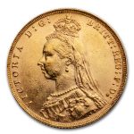 1888 Great Britain Gold Sovereign Victoria Veil Head BU