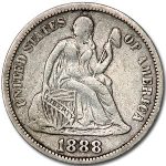 1888 Liberty Seated Dime VF