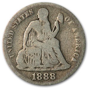 1888 Liberty Seated Dime VG