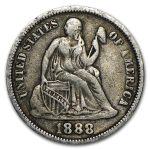 1888 Liberty Seated Dime XF