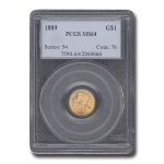 1889 $1 Indian Head Gold MS-64 PCGS