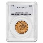 1889 $10 Liberty Gold Eagle AU-53 PCGS