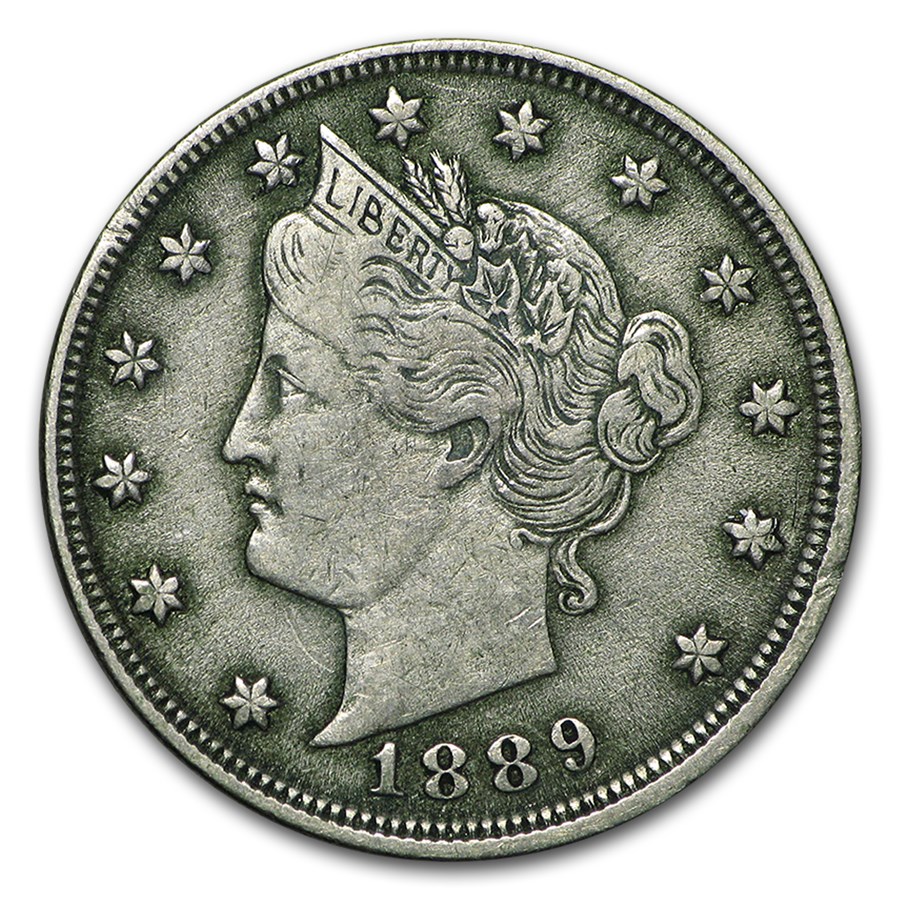 1889 Liberty Head V Nickel VF