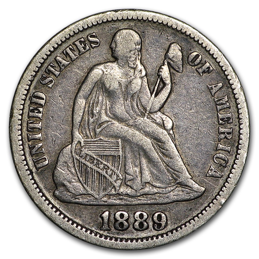 1889 Liberty Seated Dime VF