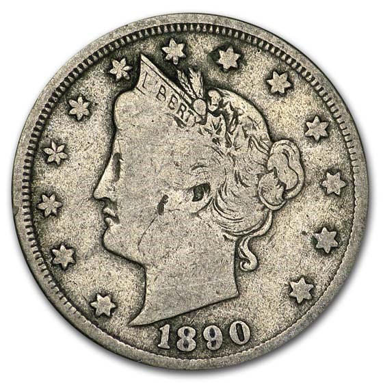 1890 Liberty Head V Nickel Fine