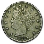 1890 Liberty Head V Nickel VF
