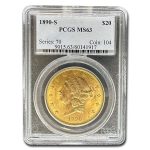 1890-S $20 Liberty Gold Double Eagle MS-63 PCGS