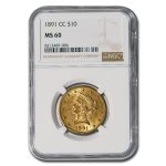 1891-CC $10 Liberty Gold Eagle MS-60 NGC