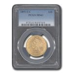 1891-CC $10 Liberty Gold Eagle MS-61 PCGS