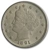 1891 Liberty Head V Nickel AU