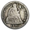 1891 Liberty Seated Dime Good
