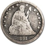 1891 Liberty Seated Quarter Good