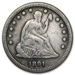1891 Liberty Seated Quarter VF