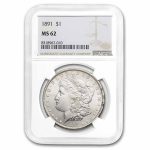 1891 Morgan Dollar MS-62 NGC