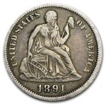 1891-O Liberty Seated Dime VF