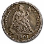 1891-O Liberty Seated Dime XF