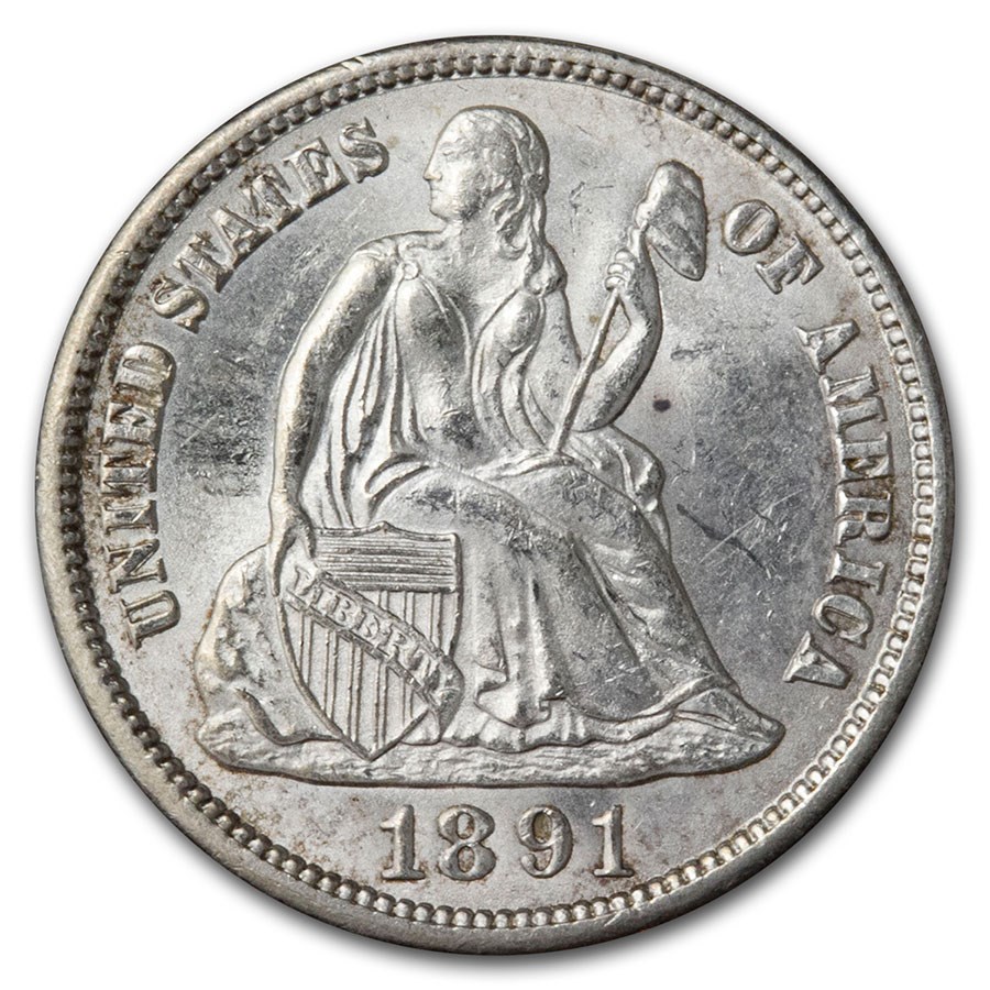 1891-S Liberty Seated Dime BU