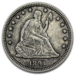 1891-S Liberty Seated Quarter XF