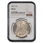 1891-S Morgan Dollar MS-62 NGC