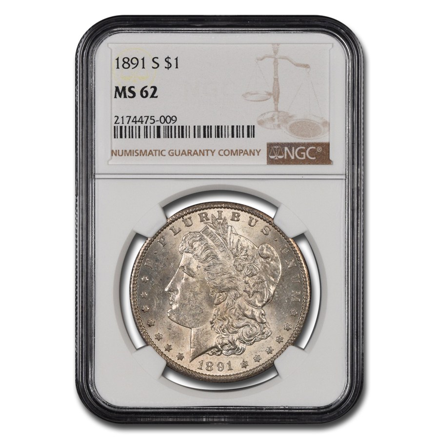 1891-S Morgan Dollar MS-62 NGC