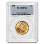 1892 $10 Liberty Gold Eagle MS-63 PCGS