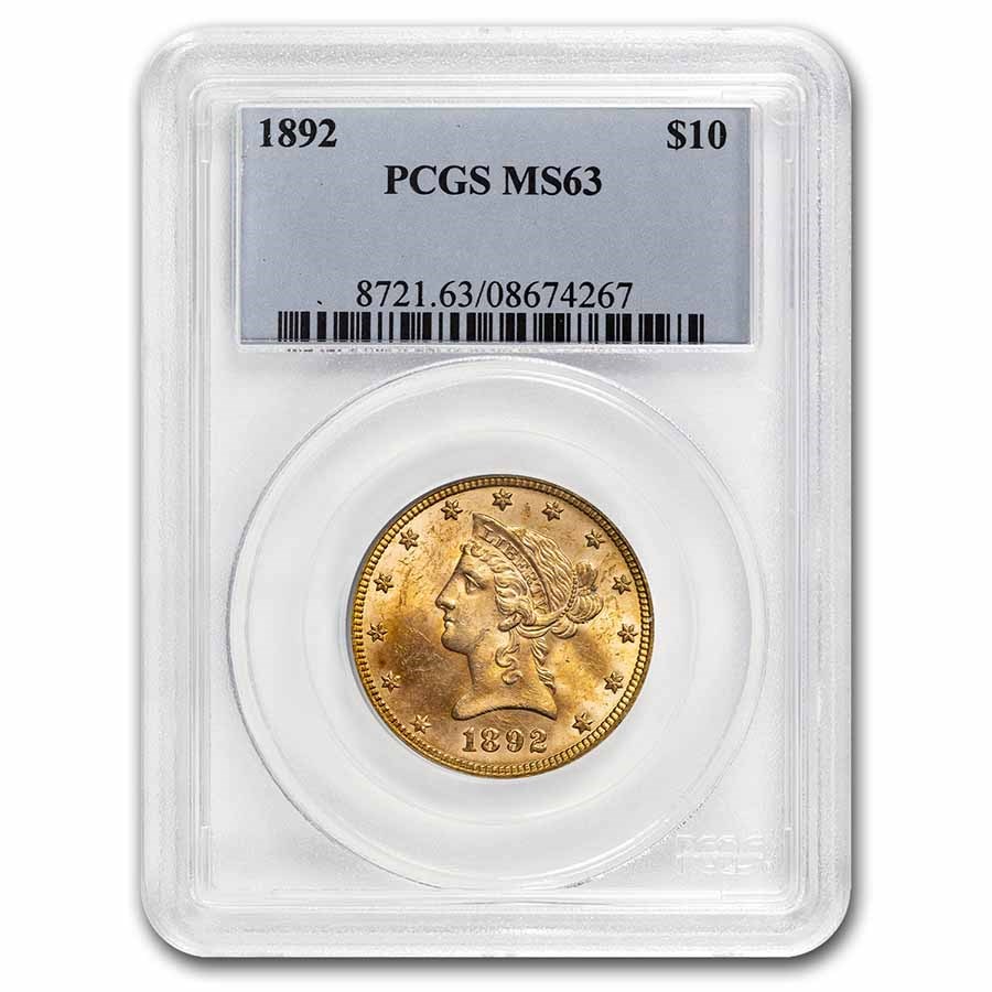 1892 $10 Liberty Gold Eagle MS-63 PCGS