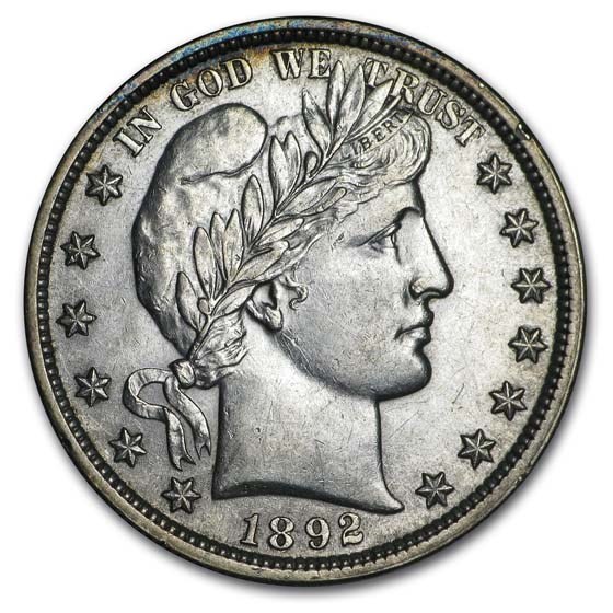 1892 Barber Half Dollar AU
