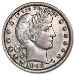 1892 Barber Quarter XF