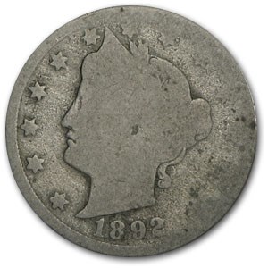1892 Liberty Head V Nickel AG