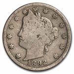 1892 Liberty Head V Nickel Good