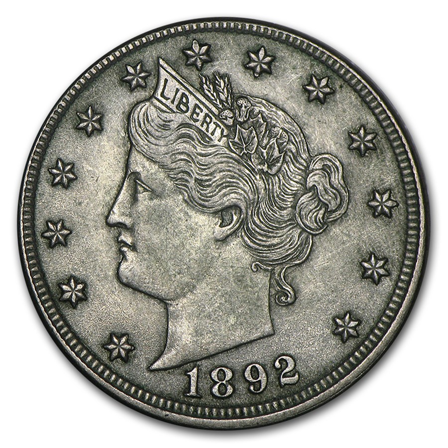 1892 Liberty Head V Nickel XF